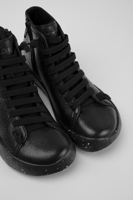 Camper Peu Stadium Black Leather Ankle Boots For Women New Arrivals