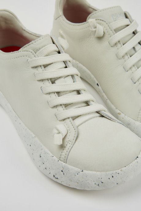 Peu Stadium White Non-Dyed Leather Sneakers For Women Camper New Arrivals