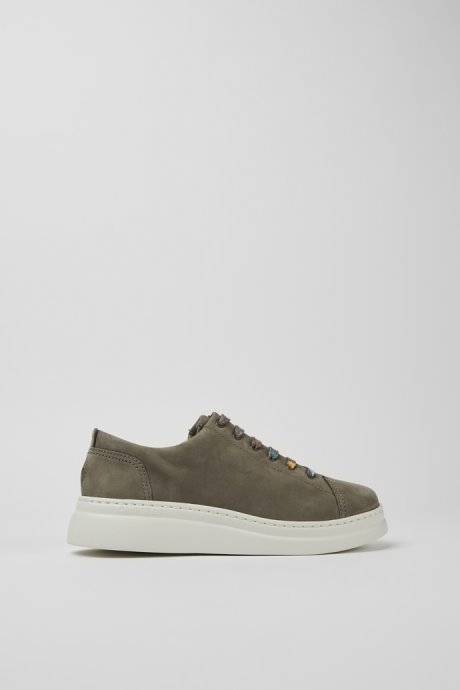 Design Runner Up Brown-Gray Nubuck Sneakers For Women Camper