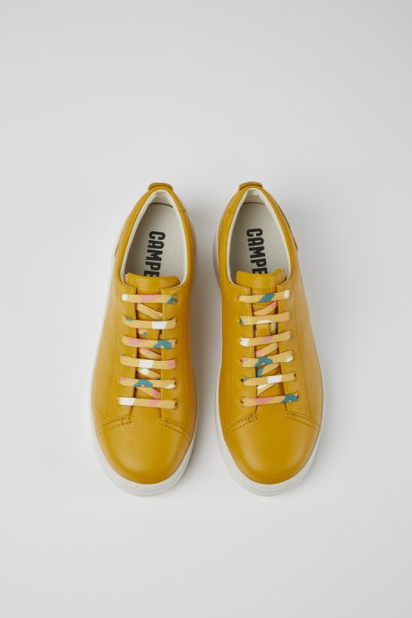 Exclusive Camper Runner Up Yellow Leather Sneakers For Women