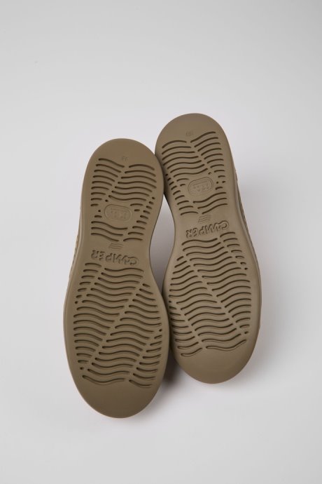 Runner Up Beige Recycled Leather Sneakers For Women Camper New Arrivals