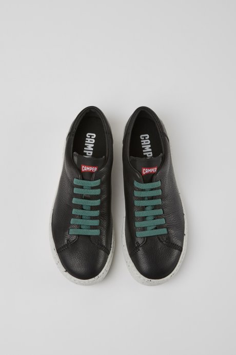 Peu Touring Black Leather Sneakers For Women Camper New Arrivals