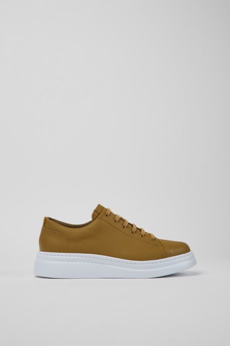 Design Runner Up Brown Leather Sneakers For Women Camper