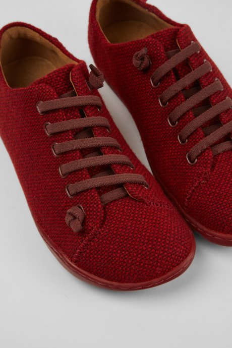 Camper Design Peu Burgundy Wool And Viscose Shoes For Women