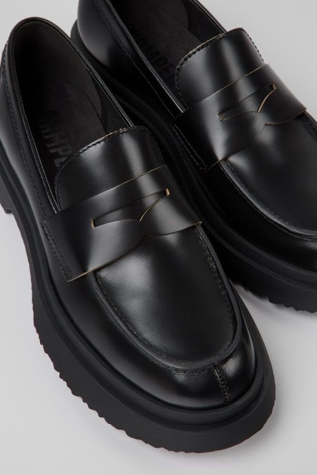Exclusive Camper Walden Black Leather Loafers For Women