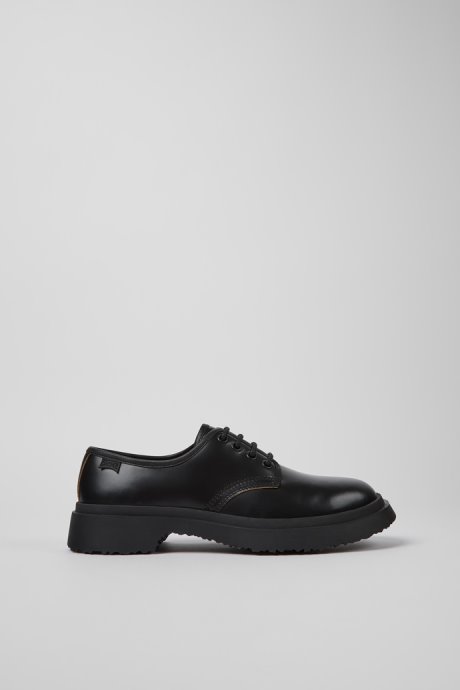 Walden Black Leather Lace-Up Shoes For Women Exclusive Camper