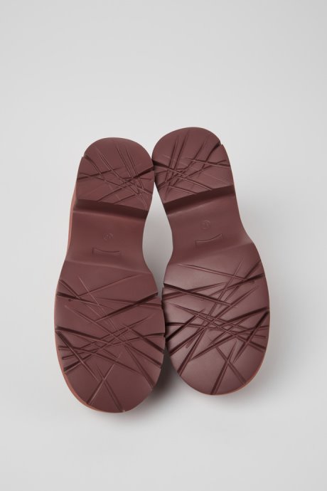 Camper Design Milah Burgundy Leather Loafers For Women