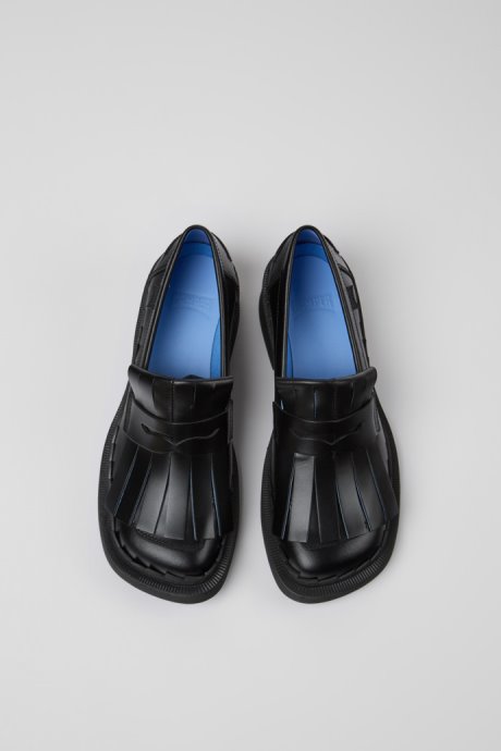 Camper Taylor Black Leather Loafers For Women New Arrivals