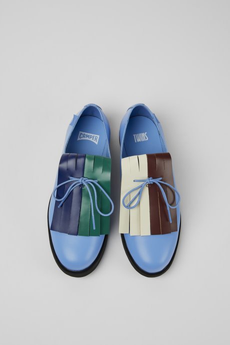 Exclusive Camper Twins Blue And Green Leather Shoes For Women
