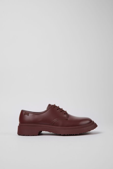 Exclusive Camper Walden Burgundy Leather Lace-Up Shoes For Women