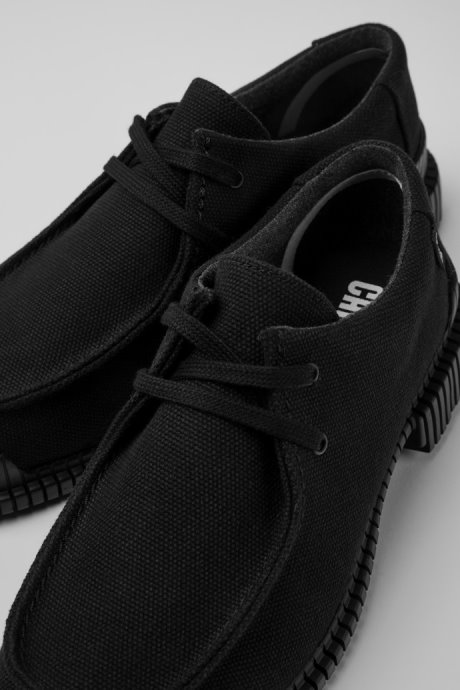 Exclusive Camper Pix Black Recycled Cotton And Leather Shoes For Women