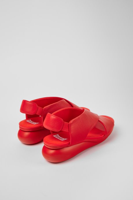 Balloon Red Leather Sandals For Women Exclusive Camper
