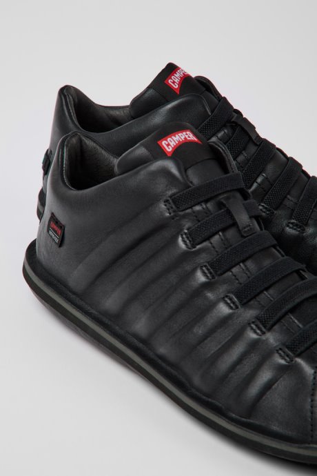 Camper Design Beetle Gore-Tex Black Leather Ankle Boots For Men