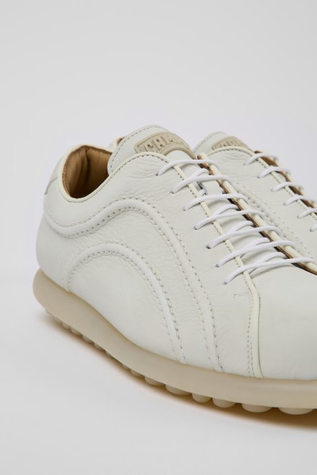 Camper Design Pelotas White Non-Dyed Leather Sneakers For Men