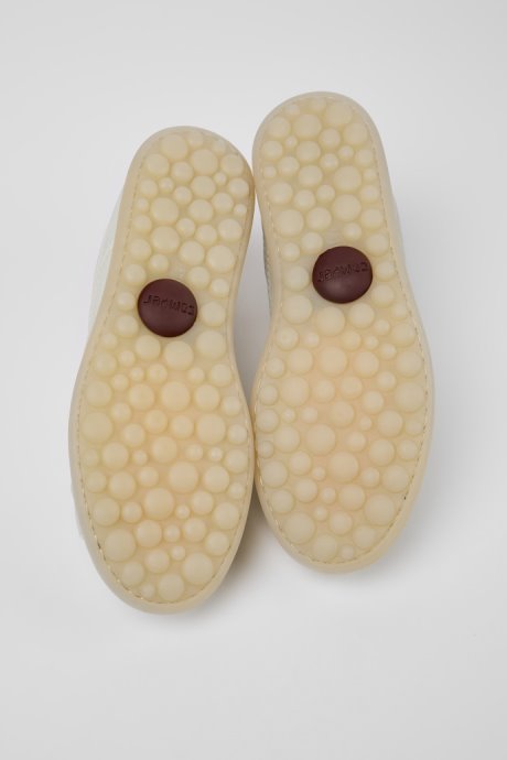 Camper Design Pelotas White Non-Dyed Leather Sneakers For Men