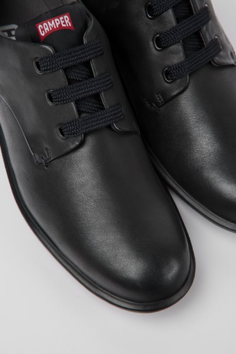 Camper Atom Work Black Leather Blucher Shoes New Arrivals