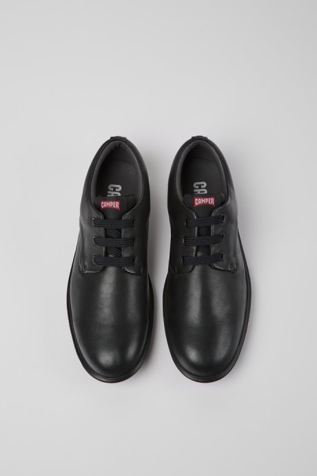 Camper Atom Work Black Leather Blucher Shoes New Arrivals