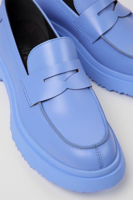 Camper Walden Blue Leather Loafers For Men New Arrivals