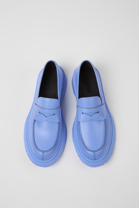 Camper Walden Blue Leather Loafers For Men New Arrivals