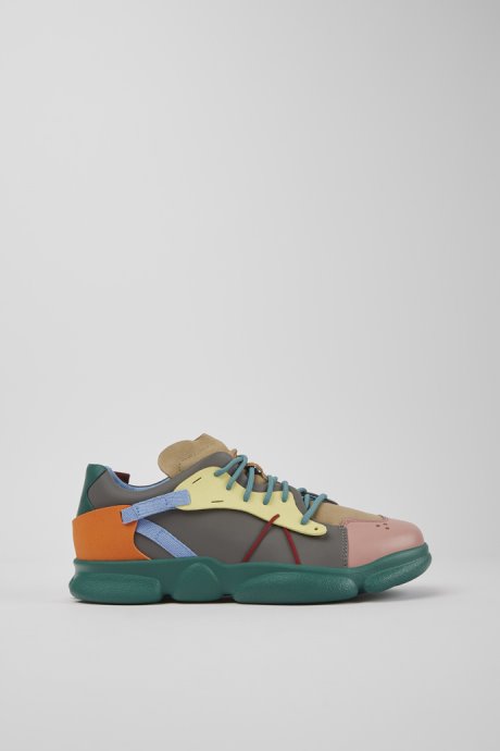 Camper Design Twins Multicolored Leather And Nubuck Sneakers For Men