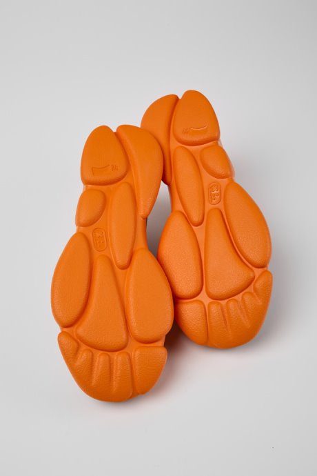 Camper Karst Black And Orange Leather Shoes For Men New Arrivals