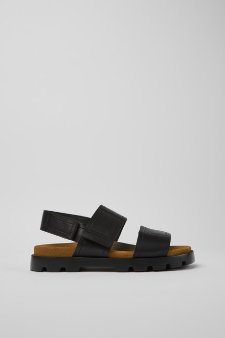 Brutus Sandal Black Leather Sandals For Men Exclusive Camper