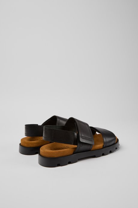 Brutus Sandal Black Leather Sandals For Men Exclusive Camper