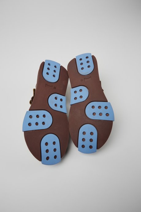 Camper Design Set Burgundy Leather Sandals For Men